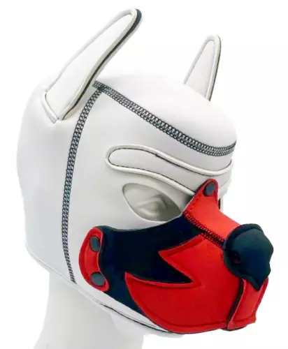 Puppy Fox Haube Neopren Weiß-Rot – 1/4