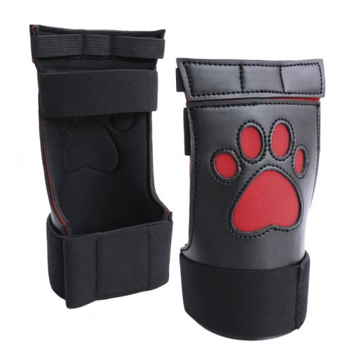 Gants Puppy Dog Paw Noir-Rouge