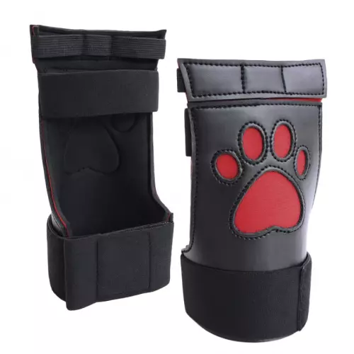 Puppy Dog Paw Handschuhe Schwarz-Rot – 1/7