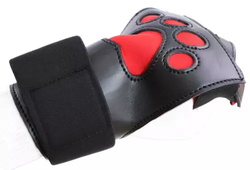 Puppy Dog Paw Handschuhe Schwarz-Rot – 2/7