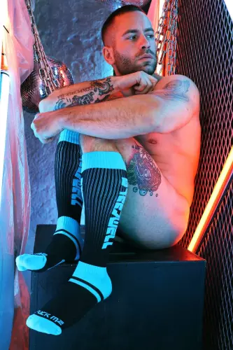 Hohe Socken Eternity Schwarz-Türkis – 3/5