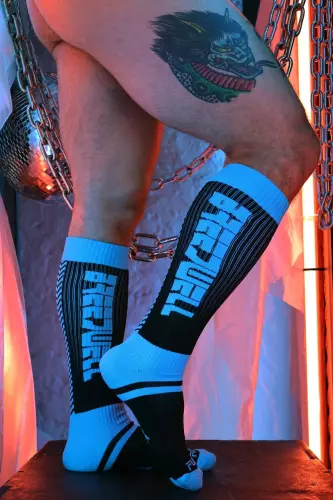 Hohe Socken Eternity Schwarz-Türkis – 4/5