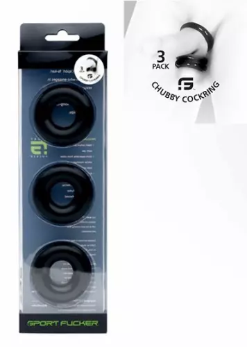 Set von 3 Cockrings Chubby Schwarz – 2/11