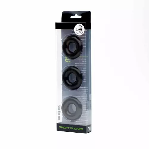 Set von 3 Cockrings Chubby Schwarz – 3/11