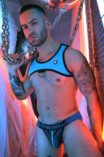 Kurzes Tank Harness Futura Neon-Blau – 5/6
