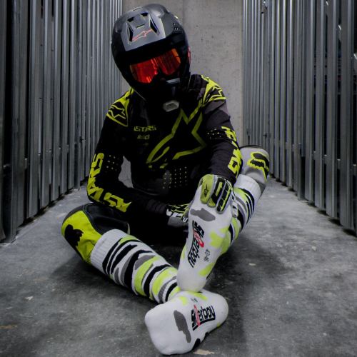 Chaussettes hautes Mx Socks Sk8erboy Blanc-Fluo-Noir