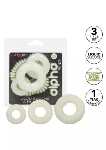 3er-Pack Penisringe Phosphoreszierend ALPHA RING – 6/7