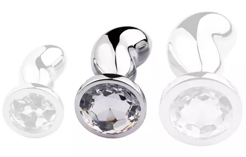 Schmuck-Plug Bean Silver M 7 x 3cm – 1/3
