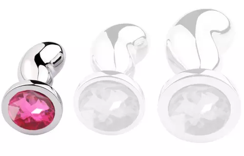 Plug Bijou Bean Silver S 6 x 2.3cm Rose – 1/3