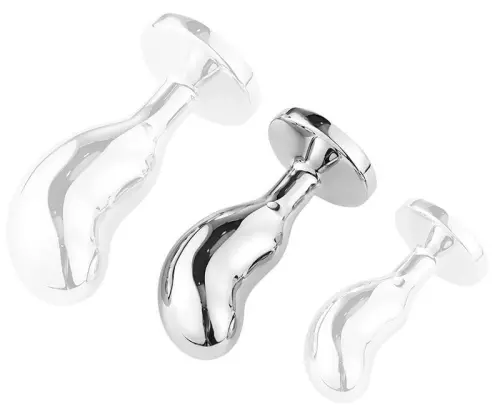 Plug Bijou Bean Silver M 7 x 3cm Schwarz – 2/3