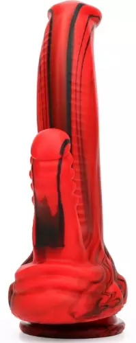 Doppel-Dildo Dobhorse 18 x 7cm Rot und Schwarz – 1/7