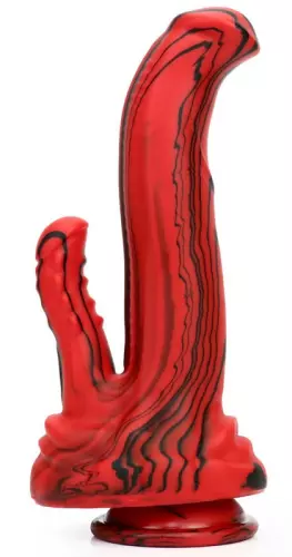 Doppel-Dildo Dobhorse 18 x 7cm Rot und Schwarz – 2/7