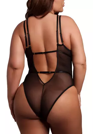 Body Spitze Doppelträger Übergröße Carlita Schwarz – 3/6