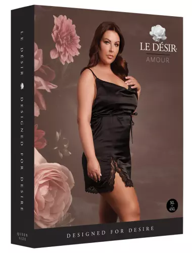 Kleid Schlitz Übergröße Krystal Schwarz – 2/6