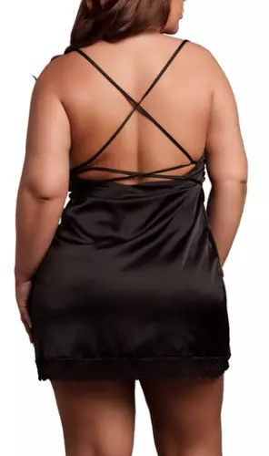 Kleid Schlitz Übergröße Krystal Schwarz – 3/6