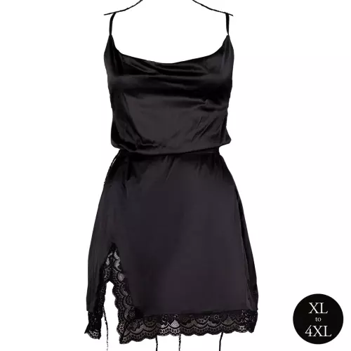 Kleid Schlitz Übergröße Krystal Schwarz – 5/6