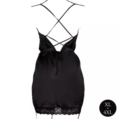 Kleid Schlitz Übergröße Krystal Schwarz – 6/6