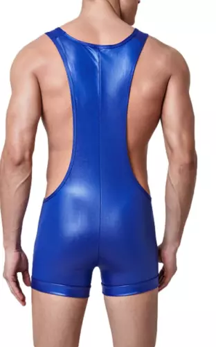 Seidig glänzender Body Jullio Blau – 2/2