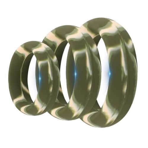 Pack 3 Cockrings Silimix Vert Army
