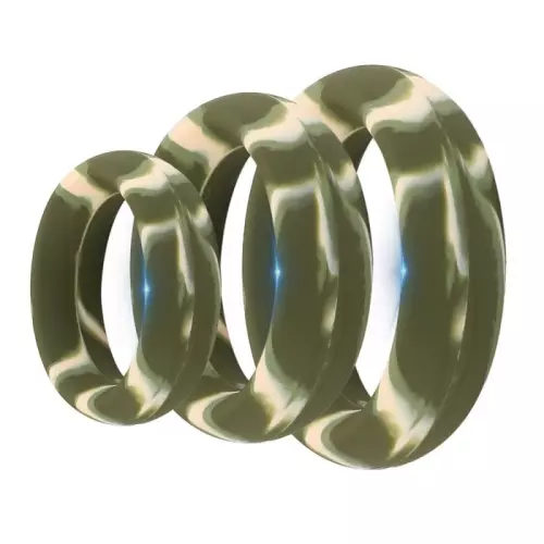 Pack 3 Cockrings Silimix Army Grün – 1/4