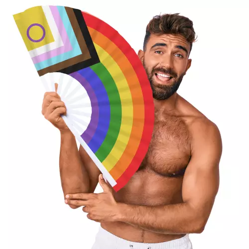 Giant Rainbow LGBTQIA Fan 64cm – 1/2
