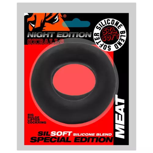 Cockring Silicone MEAT Oxballs Night Edition Zwart – 2/6