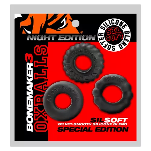 Set aus 3 Cockringen Bonemaker Night Edition Schwarz – 2/7