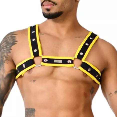 Neopren-Harness Xrub mit Klettverschluss Schwarz-Gelb – 1/3