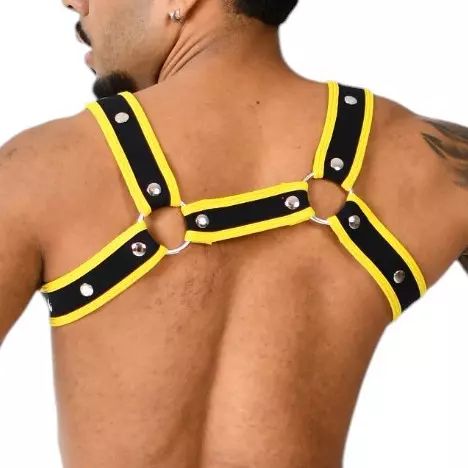 Neopren-Harness Xrub mit Klettverschluss Schwarz-Gelb – 2/3