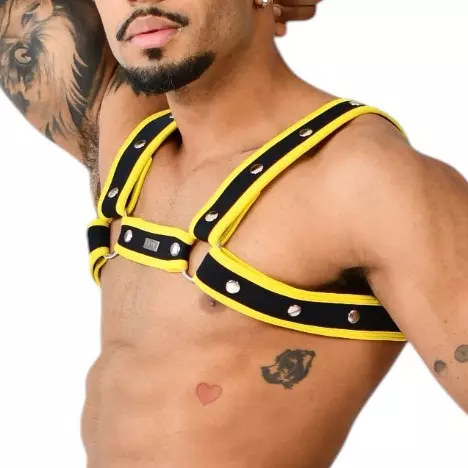 Neopren-Harness Xrub mit Klettverschluss Schwarz-Gelb – 3/3