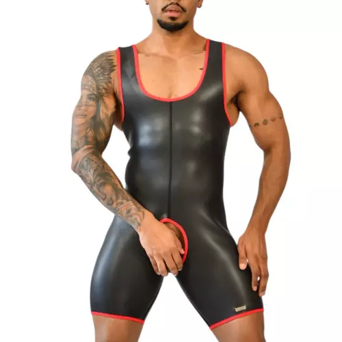 Neopren-Overall Xrub Offen Vorne/Hinten Schwarz-Rot – 1/2