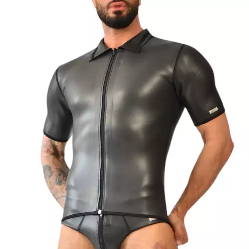 Neopren-Polo Xrub mit Reißverschluss Schwarz – 1/3