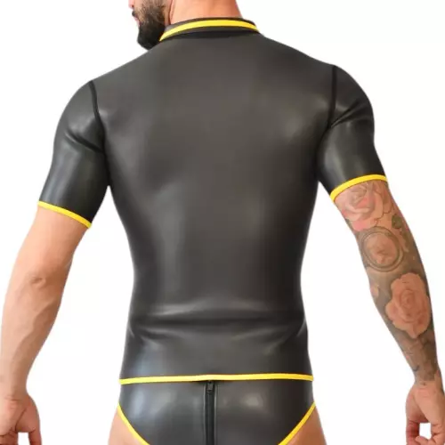 Neopren-Polo Xrub mit Reißverschluss Schwarz-Gelb – 2/3