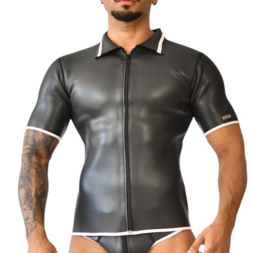 Polo en néoprène Xrub avec Zip Noir-Blanc