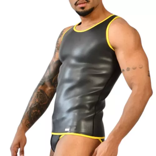 Neopren-Tanktop Xrub Schwarz-Gelb – 3/3