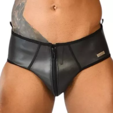 Neopren-Slip Xrub mit Reißverschluss Vorne/Hinten Schwarz – 1/3