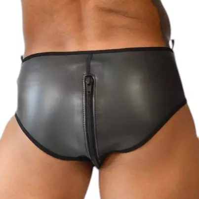 Neopren-Slip Xrub mit Reißverschluss Vorne/Hinten Schwarz – 2/3
