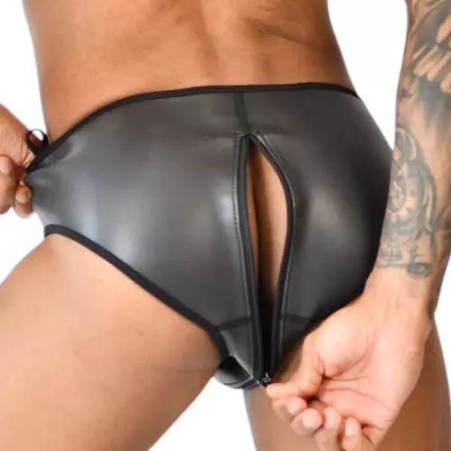 Neopren-Slip Xrub mit Reißverschluss Vorne/Hinten Schwarz – 3/3