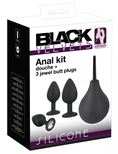 Kit 3 Schmuck-Plugs Velvet Jewel Schwarz – 2/7