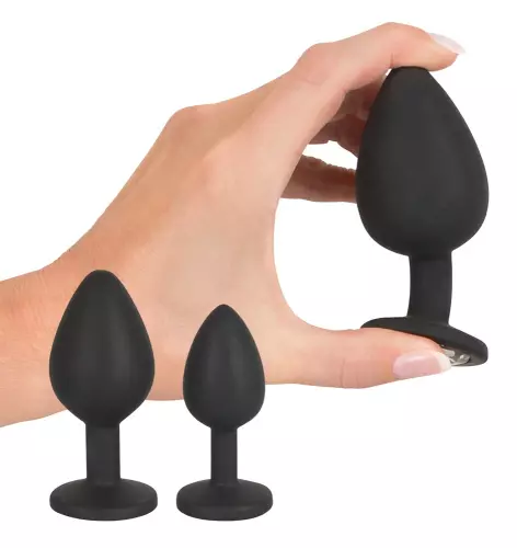 Kit 3 Schmuck-Plugs Velvet Jewel Schwarz – 5/7
