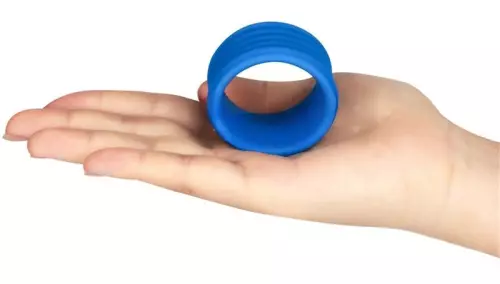 Cockring Deep Rib Grip 35 mm Blau – 5/8