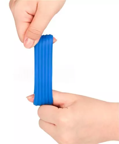 Cockring Deep Rib Grip 35 mm Blau – 6/8