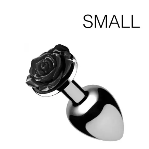 Schmuck Butt Plug mit schwarzer Rose - 6.5 x 2.7 cm KLEIN – 1/5