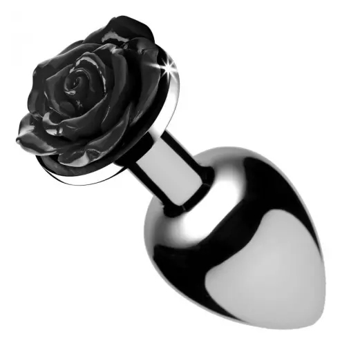 Schmuck Butt Plug mit schwarzer Rose - 6.5 x 2.7 cm KLEIN – 3/5