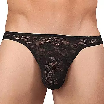 String Kanten BONG THONG Zwart – 1/5