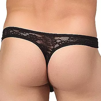 String Kanten BONG THONG Zwart – 2/5