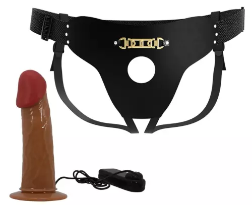 Vibrierender hohler Gürtel-Dildo Starks 15.5 x 4.5cm Braun – 6/9