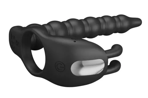 Vibrierender Doppelpenetrations-Dildo Blackney 14 x 2.2cm – 6/7