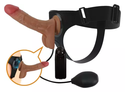 Vibrierender Ejakulier-Gürtel-Dildo Oher 15 x 4 cm Braun – 3/5