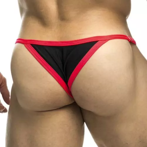 Sexy Slip Kini Schwarz-Neonrosa – 2/3
